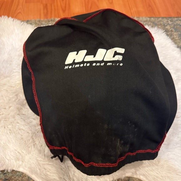 Burgundy Motorcycle Helmet With Harley Decals - Picture 8 of 8